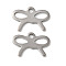 201 Stainless Steel Pendants,  Bowknot Charms, Stainless Steel Color, 8x12x0.5mm, Hole: 1.2mm