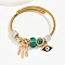 201 Stainless Steel European Bracelet, Charm Bracelet for Women, Eye, Inner Diameter: 2-3/8~2-3/4 inch(6~7cm)