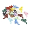 Spray Paint Alloy Pendants, Lead Free & Cadmium Free & Nickel Free, Bowknot, Mixed Color, 20.5x17.5x4mm, Hole: 1.2mm