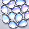 Glass Cabochons, AB Color Plated, Teardrop, Clear AB, 18x13x7mm