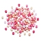 Opaque Glass Round Seed Beads, Mixed Colors, Hot Pink, 4~4.5x3~4mm, Hole: 1.4mm, about 450g/set