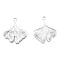 Non-Tarnish 201 Stainless Steel Pendants, Ginkgo Leaf, Stainless Steel Color, 27x23x2mm, Hole: 3mm