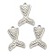Non-Tarnish 304 Stainless Steel Pendants, Textured Mermaid Tail Shape, Stainless Steel Color, 27x19x2mm, Hole: 2mm
