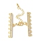 Brass Clear Cubic Zirconia Chain Extender, Rack Plating, Long-Lasting Plated, Lead Free & Cadmium Free, Rectangle, Real 18K Gold Plated, 69mm, Hole: 1.2mm
