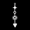 Tarnish Resistant 304 Stainless Steel Pendants, Laser Cut, Arrow, Stainless Steel Color, 42x8.5x1mm, Hole: 1.4mm