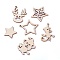 Christmas Theme Undyed Wood Pendants/Cabochons, Mixed Shapes, BurlyWood, 30~44.5x30~44x2.5mm, Hole: 1mm