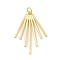 Brass Pendants, with Jump Ring, Fan Shape, Cadmium Free & Lead Free, Rack Plating, Long-Lasting Plated, Real 18K Gold Plated, 32x22.5x1.5mm, Hole: 3.5mm