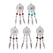 5Pcs 5 Styles Natural Dyed Agate & Rose Quartz & Tiger Eye & Amethyst & Synthetic Howlite Big Pendants, Alloy Woven Web/Net with Feather Charms, Antique Silver, 78~80x26.5x4mm, Hole: 4mm, 1pc/style