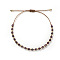 Natural Garnet Round Beaded Braided Bracelets for Women, Inner Diameter: 11 inch(28cm)