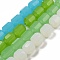 Imitation Jade Glass Bead Strands, Faceted Barrel, Mixed Color, 6.5~7x6mm, Hole: 1mm, about 78pcs/strand, 19.88~21.85 inch(50.5~55.5cm)