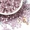 Glass Seed Beads, Imitation Cat Eye, Round Hole, Hexagon, Lavender Blush, 3.5x3.8x3.5mm, Hole: 1mm, about 140pcs/10g