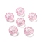 Transparent Acrylic European Beads, Large Hole Beads, with Glitter Powders, Rondelle, Pink, 14x8.5mm, Hole: 5.5mm, about 537pcs/500g