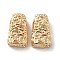Textured Brass Beads, Cadmium Free & Nickel Free & Lead Free, Trapezoid, Real 18K Gold Plated, 14x8.5x6mm, Hole: 3.5x2.5mm