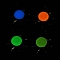 Luminous Brass Enamel Pendants, Glow in the Dark, Real 18K Gold Plated, Sun Charm, Mixed Color, 22.5x20x3mm, Hole: 1.4mm