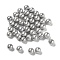 Shell Pearl Beads, Half Drilled Beads, Polished, Round, Silver, 8mm, Hole: 1mm