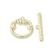 Brass Toggle Clasps, Long-Lasting Plated, Cadmium Free & Nickel Free & Lead Free, the Incantation of the Golden Hoop, Golden, 16x16x2mm, Hole: 1.2mm