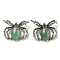 Natural Green Aventurine Pendants, Spider Charms, with Rack Plating Antique Silver Tone Brass Findings, Cadmium Free & Lead Free, 36x36x7.5mm, Hole: 3x5.5mm