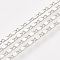 Brass Mariner Link Chains, with Spool, Soldered, Cadmium Free & Nickel Free & Lead Free, Platinum, 5.2x1.5x0.7mm, about 100yard/roll