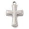 Anti-Tarnish 304 Stainless Steel Pendants, Cross Charm, Stainless Steel Color, 19x12.5x2mm, Hole: 1.4mm