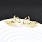 Brass Leaf Cuff Earrings, Rack Plating, Long-Lasting Plated, Lead Free & Cadmium Free, Real 18K Gold Plated, 12.5x18x14mm