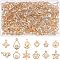 SUPERFINDINGS 168Pcs 12 Style Iron Rhinestone Charms Pendant Cubic Zirconia Charms Light Gold Plated Dangle Pendants Rhinestone Heart Flower Teardrop Rings Charms for Necklace Bracelet Making