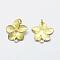 Brass Links connectors, Lead Free & Cadmium Free & Nickel Free, Flower, Raw(Unplated), 14x15x2mm, Hole: 2mm
