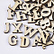 Laser Cut Wood Shapes, Unfinished Wooden Embellishments, Wooden Cabochons, Mixed Letters, Random Letters, PapayaWhip, 14.5~19.5x8~21.5x3.5mm