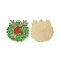 Christmas Theme Rack Plating Alloy Enamel Pendants, with Glitter Powder, Light Gold Tone Reindeer/Stag Charms, Green, 31x30.5x1.7mm, Hole: 1.8mm