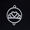 Tarnish Resistant 201 Stainless Steel Links connectors, Circle with Crown, Stainless Steel Color, 19.5x15x1mm, Hole: 1.4mm