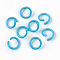 Iron Jump Rings, Open Jump Rings, Sky Blue, 17 Gauge, 8~8.5x1.2mm, Inner Diameter: 5~6mm