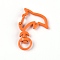 Zinc Alloy Baking Paint Swivel Clasps, Dolphin, Orange, 43x30mm, Hole: 5x8mm