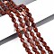 Natural Red Jasper Beads Strands, Flat Oval, 8x6x4mm, Hole: 0.8mm, about 48~49pcs/strand, 14.88~15.16''(37.8~38.5cm)