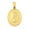 Ion Plating(IP) 304 Stainless Steel Pendants, Religious Theme Charm, Oval with Jesus, Golden, 24x16x2~2.5mm, Hole: 5x3mm