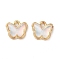 Rack Plating Alloy Glass Charms, Butterfly, Golden, Mint Cream, 9x9.5x3.5mm, Hole: 1mm