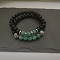 Natural Lava Rock & Frosted Stone Round Beads Stretch Bracelet Set Women, with Weathering Agate Beads