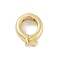 Rack Plating Brass Fold Over Clasps, Long-Lasting Plated, Lead Free & Cadmium Free, Real 18K Gold Plated, 13.5x11x4mm, Hole: 1.2mm
