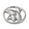 Tarnish Resistant 304 Stainless Steel Cabochon, Ring with Ginkgo Leaf, Stainless Steel Color, 19x1.5mm