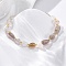 Natural Grey Agate Beaded Bracelets for Women, Nuggets, with 201 Stainless Steel Findings, 7-1/2 inch(19.2cm)