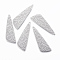 Non-Tarnish 304 Stainless Steel Pendants, Trilateral with Flower, Stainless Steel Color, 39.5x12.5x1mm, Hole: 1.2mm