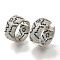 Rack Plating Brass Micro Pave Cubic Zirconia Hoop Earrings, with Enamel, Long-Lasting Plated, Lead Free & Cadmium Free, Platinum, 21.5~22x10mm