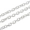 Tarnish Resistant 304 Stainless Steel Textured Cable Chains, Unwelded, with Spool, Stainless Steel Color, 8x6x1.3mm, 32.8 Feet(10m)/roll
