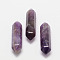 Faceted Natural Amethyst Healing Stones, Reiki Energy Balancing Meditation Therapy Wand, Double Terminated Points, for Wire Wrapped Pendants Making, No Hole/Undrilled, 30x9x9mm
