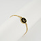 Flat Round with Letter Pattern 304 Stainless Steel Link Bracelets, Figaro Chains Bracelets for Women, with Shell, Gold, Letter K, 7-1/2 inch(19cm)