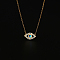 Cubic Zirconia Evil Eye Pendant Necklace with Stainless Steel Chains, Golden, 15.75 inch(40cm)