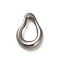 Non-Tarnish 304 Stainless Steel Linking Rings, Twisted Teardrop, Stainless Steel Color, 15.5x11x3mm, Inner Diameter: 9.5x6mm