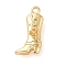 Brass Pendants, Long-Lasting Plated, Lead Free & Cadmium Free, Shoes, Real 18K Gold Plated, 18.5x10x6.5mm, Hole: 1.5mm