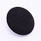 Cloth Shank Buttons, with Zinc Alloy Finding, Flat Round, for Overcoat Garment Accessories, Platinum, Black, 25x10mm, Hole: 3x2mm