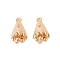 Brass Pendants with Clear Glass Rhinestone, Stamen Charm, Real 18K Gold Plated, 13x7x7.5mm, Hole: 1.2mm