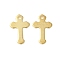 201 Stainless Steel Pendants, Cross Charms, Golden, 12.5x8x0.5mm, Hole: 1mm