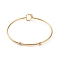 201 Stainless Steel Hollow Out Heart Bangle, Cocktail Wire Wrap Bangle for Women, Golden, Inner Diameter: 2-3/8 inch(6.1cm)